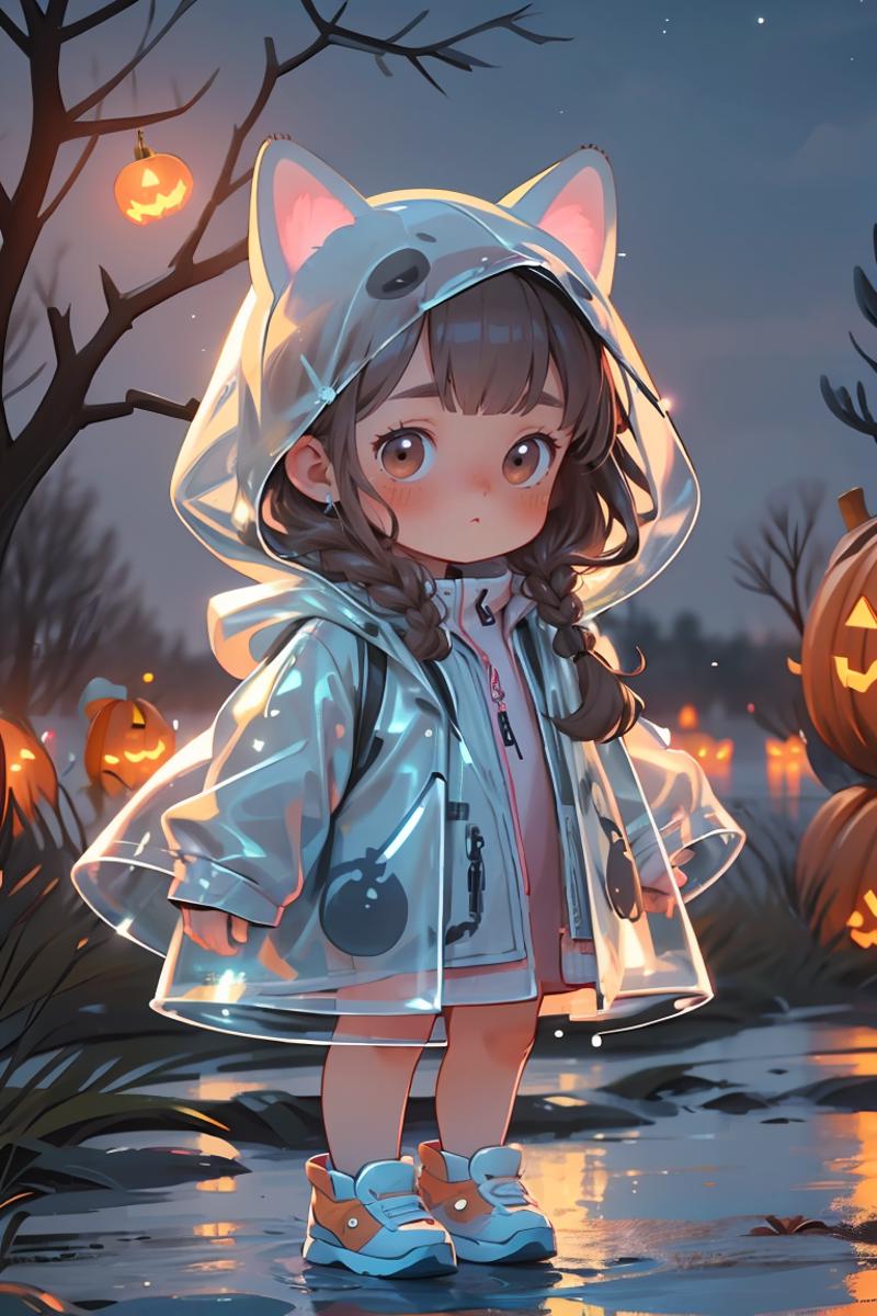 397686-4184065264-masterpiece,best quality,4k,1girl,raincoat,pop style,glowing,solo,looking at viewer,halloween,pumpkin,blush,long hair,bangs,brow.png